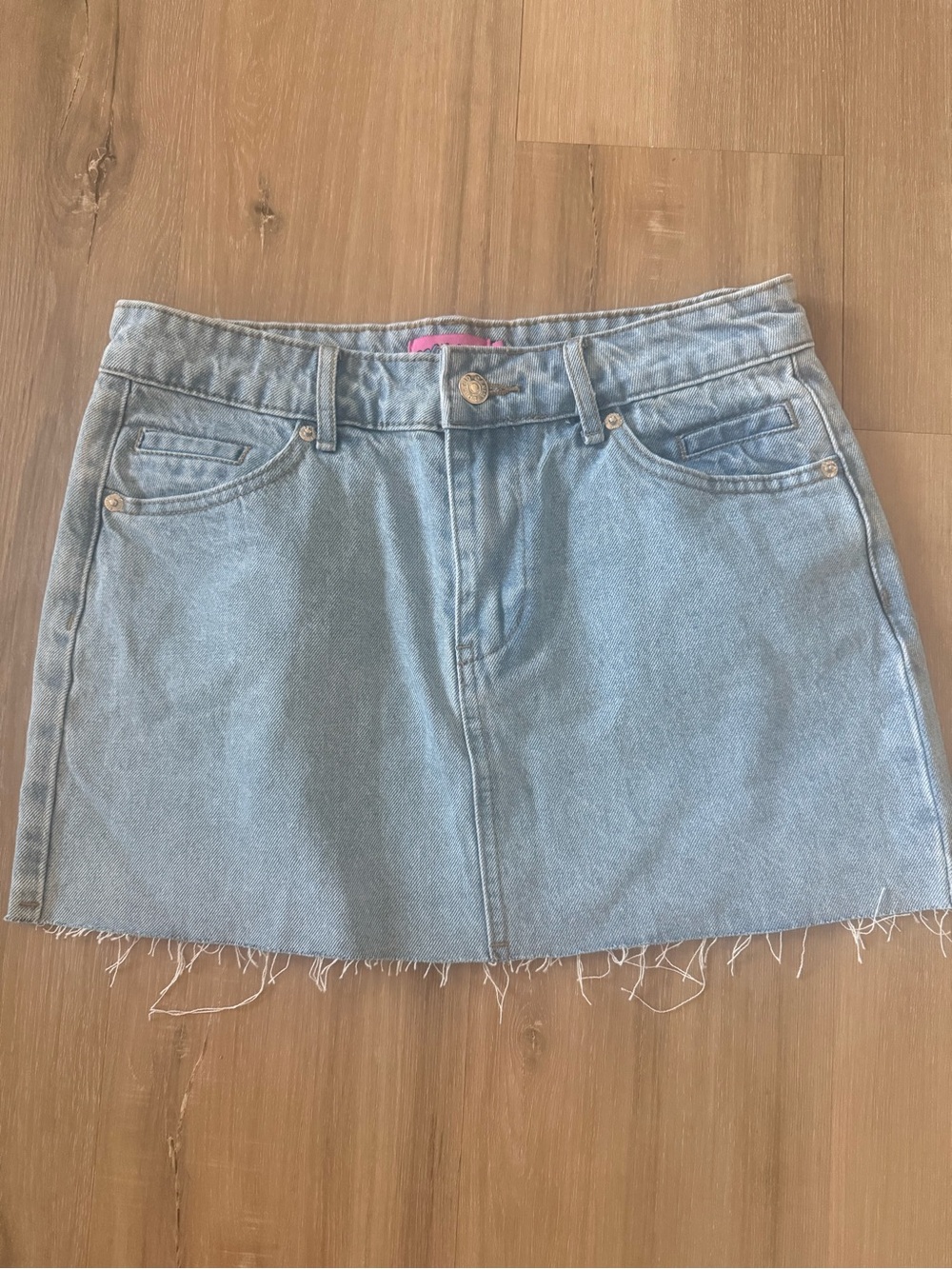 Edikted light blue denim skirt